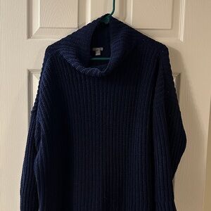 Aerie Dark Blue Cowl Neck Sweater